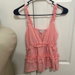very cute pink ruffle top